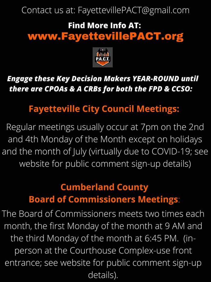 Fayetteville PACT in the community